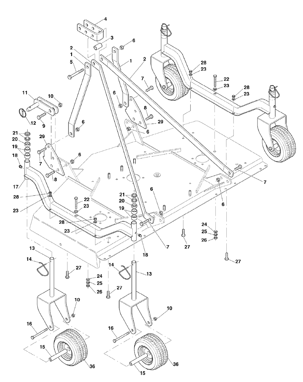 Three Point Hitch Version 4 Diagram and Parts List for FM72 59A400337 Cub Cadet Lawn Tractor